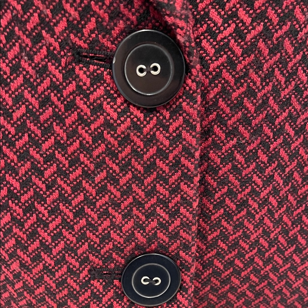 JM Collection Maroon Patterned Blazer - Picture 8 of 9